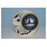 Vtg Handpainted Navajo Art Pottery Vase 6.75t