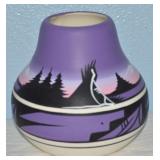 Vtg Nancy Dine Signed Navajo Pottery Vase 5.75"