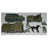Lot of Vintage Military Toy Vehicles + Soldiers +