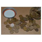 Ball Jar of (100) US Wheaties Pennies Mixed Dates