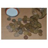 Ball Jar of (100) US Wheaties Pennies Mixed Dates