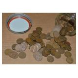 Ball Jar of (100) US Wheaties Pennies Mixed Dates