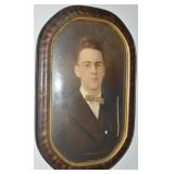 Antique Bubble Glass "Instant Family" Framed Photo