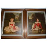 Pair Vtg Framed Lord Seaham & Little Princess