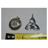 (2) 925 Sterling Celtic Knot Pendants