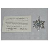 JH Breakell 925 Sterling 2009 Poinsettia Snowflake