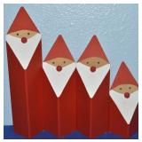 (4) Swedish Block Tomte Totem Santa Figures 5-9'