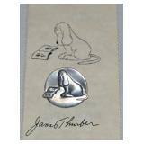 DVB Sterling Silver James Thurber Dog Brooch 1 1/8
