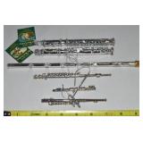 (3) Old World Blown Glass Flutes + (3) Metal Flute