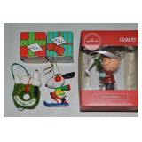 (3) Peanuts / Snoopy Ornaments + Pencil Toppers