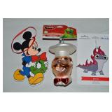 (4) Misc Walt Disney Ornaments: Bruni, Mickey