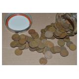 Canning Jar (100) mixed date US Wheaties Pennies