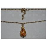 Vtg Goldtone Enamel Rhinestone Faberge-style