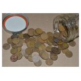 Canning Jar (100) mixed date US Wheaties Pennies