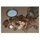 Canning Jar (100) mixed date US Wheaties Pennies *