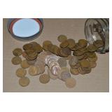Canning Jar (100) mixed date US Wheaties Pennies