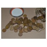 Canning Jar (100) mixed date US Wheaties Pennies