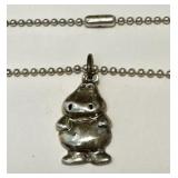 Sandra Boynton 925 Sterling Hippo Pendant Necklace