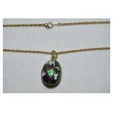 Vtg Goldtone Cloisonne Faberge-style Egg Pendant