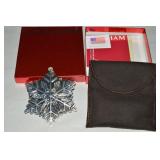 2012 Gorham Sterling Silver Snowflake Ornament