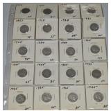 (20) Mixed Date US Buffalo Nickel Coins 1917-1937