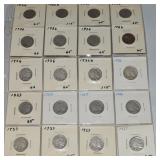(20) Mixed Date US Buffalo Nickel Coins 1923-1937