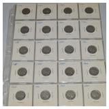 (20) Mixed Date US Buffalo Nickel Coins 1920-1937
