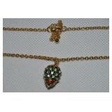 Vtg Goldtone Enamel Rhinestone Faberge-style Egg