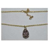 Vtg Goldtone Enamel Rhinestone Faberge-style Egg