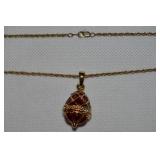 Vtg Goldtone Enamel Rhinestone Faberge-style Egg