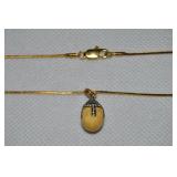 Vtg Goldtone Enamel Rhinestone Faberge-style Egg