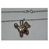 Keepsake 925 Sterling & 14k Gold Scarf Teddy Bear