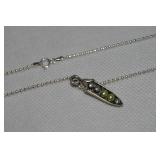 Shubes 925 Sterling Peas in a Pod Pendant Necklace