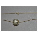 925 Sterling Vermeil CZ Slide Pendant Necklace