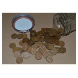 Canning Jar (100) mixed date US Wheaties Pennies