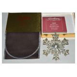 2000 Gorham Sterling Silver Snowflake Ornament