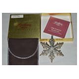 1996 Gorham Sterling Silver Snowflake Ornament