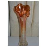Vtg Imperial Marigold Carnival Glass Swung Vase