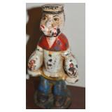 Vtg Cast Iron Painted Popeye the Sailor Man Still