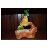 Vtg #412 USA Pottery Tropical Bird Planter 8w