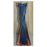 MCM Murano Twisted Cobalt & Pink Glass Vase