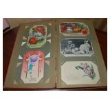 Album w/ 160 Antique/Vtg Postcards: Many Embossed