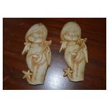 (2) Vtg Mexico Hard Plastic Angel Musician Wall