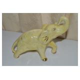 Vintage Yellow & Gold Ceramic Elephant Figure 6.5
