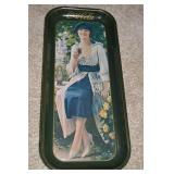 Vtg Drink Coca Cola Advertising Tray w/ Lady