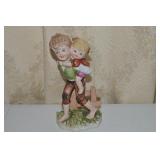 Vtg Lefton Porcelain KW4797 Piggy Back Ride Fig