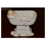 Vtg Napco Ware C5739 Ceramic Baby Scale Planter