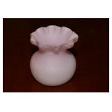 Victorian Burmese Pink Crimped Miniature Vase
