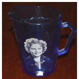 Vtg Hazel Atlas Shirley Temple Cobalt Blue Glass