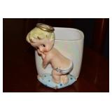 Vtg Lefton Ceramic No 1121 Cherub Planter 4.75